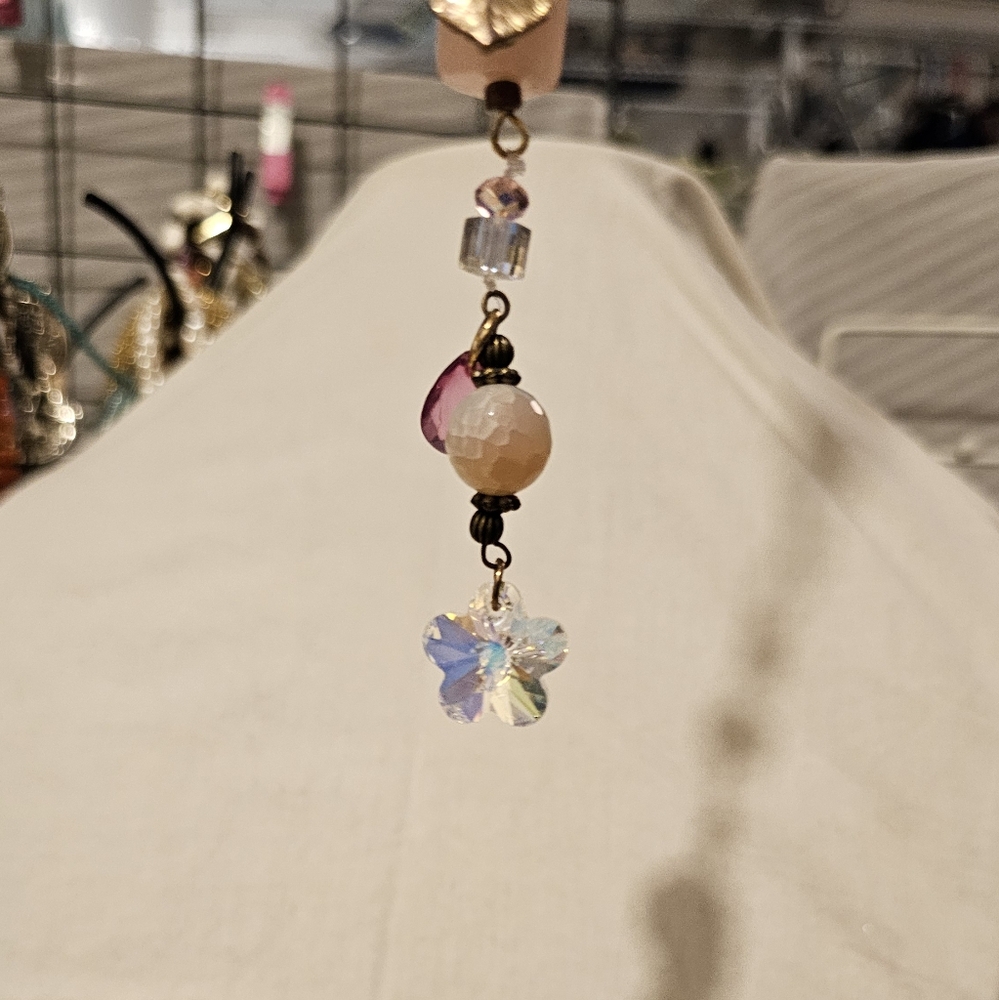 Suncatcher with rose quartz and Swarovski - Picture 9 of 9